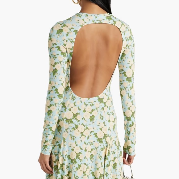 NEW ✨ Les Rêveries Ruffle Cuff Floral Open-Back Maxi Dress - Picture 2 of 2